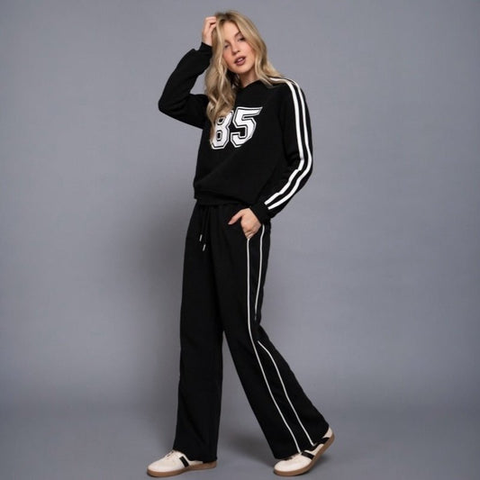 85 and Out Pant Set (Black) - Brina Girlz Kloset