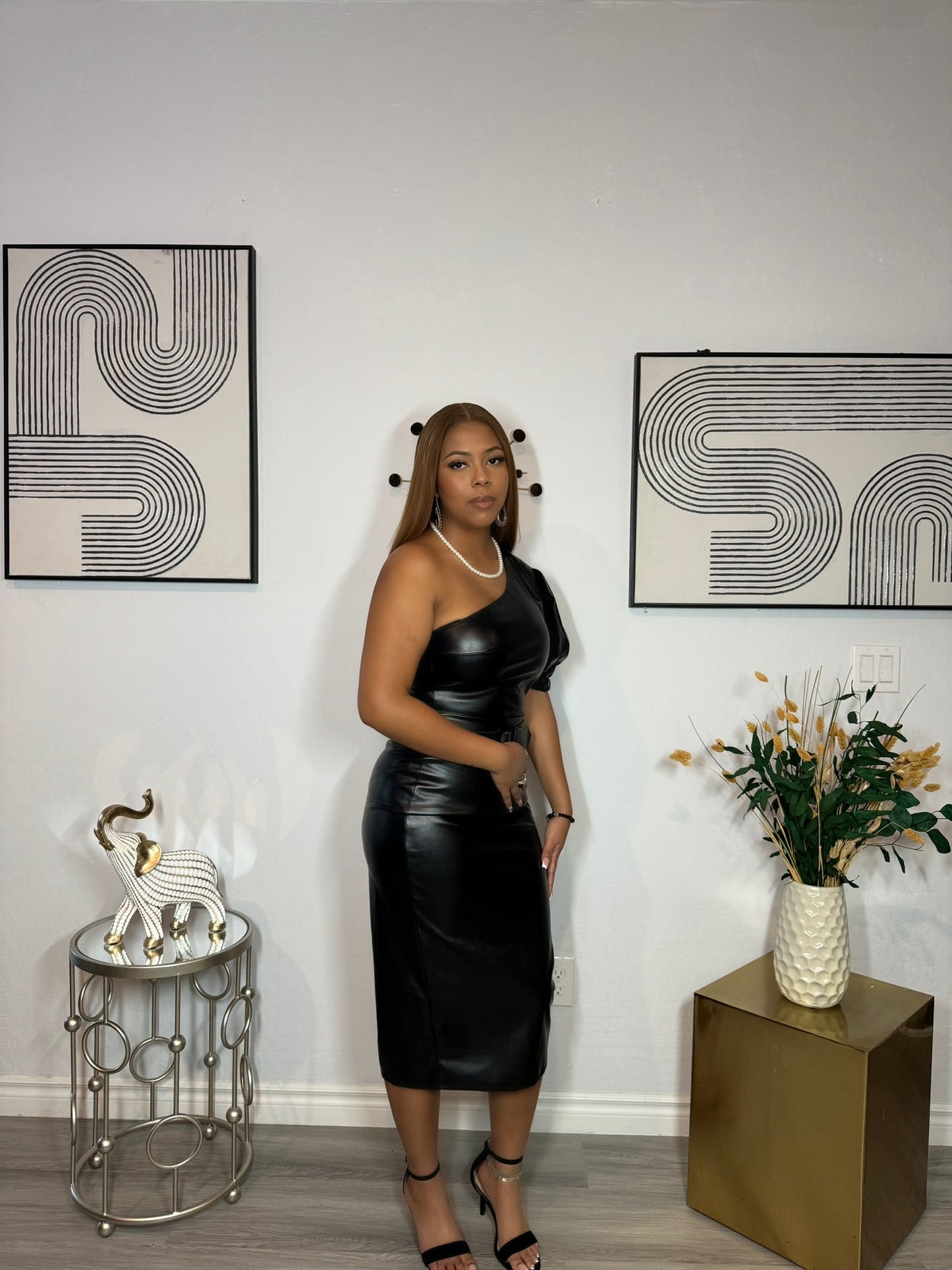 Amber Leather Dress - Brina Girlz Kloset
