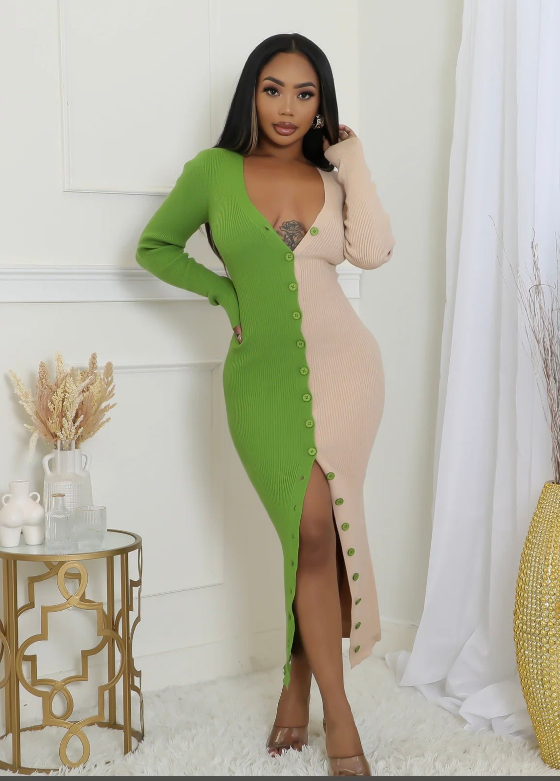 Dawn (Green/Beige) - Brina Girlz Kloset