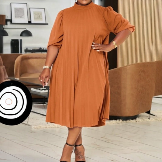Ginger Pleated Dress - Brina Girlz Kloset