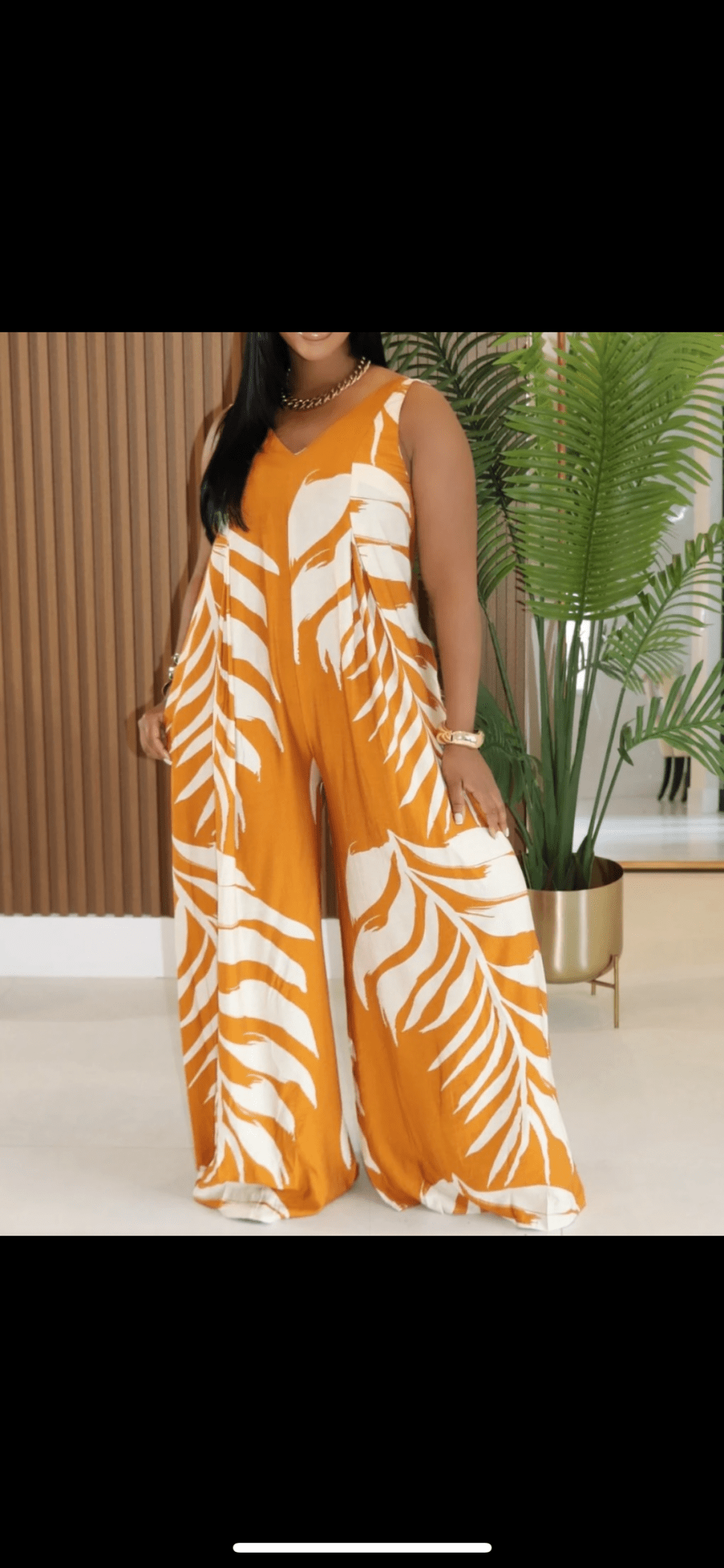 Serenity Floral Jumpsuit (orange) - Brina Girlz Kloset